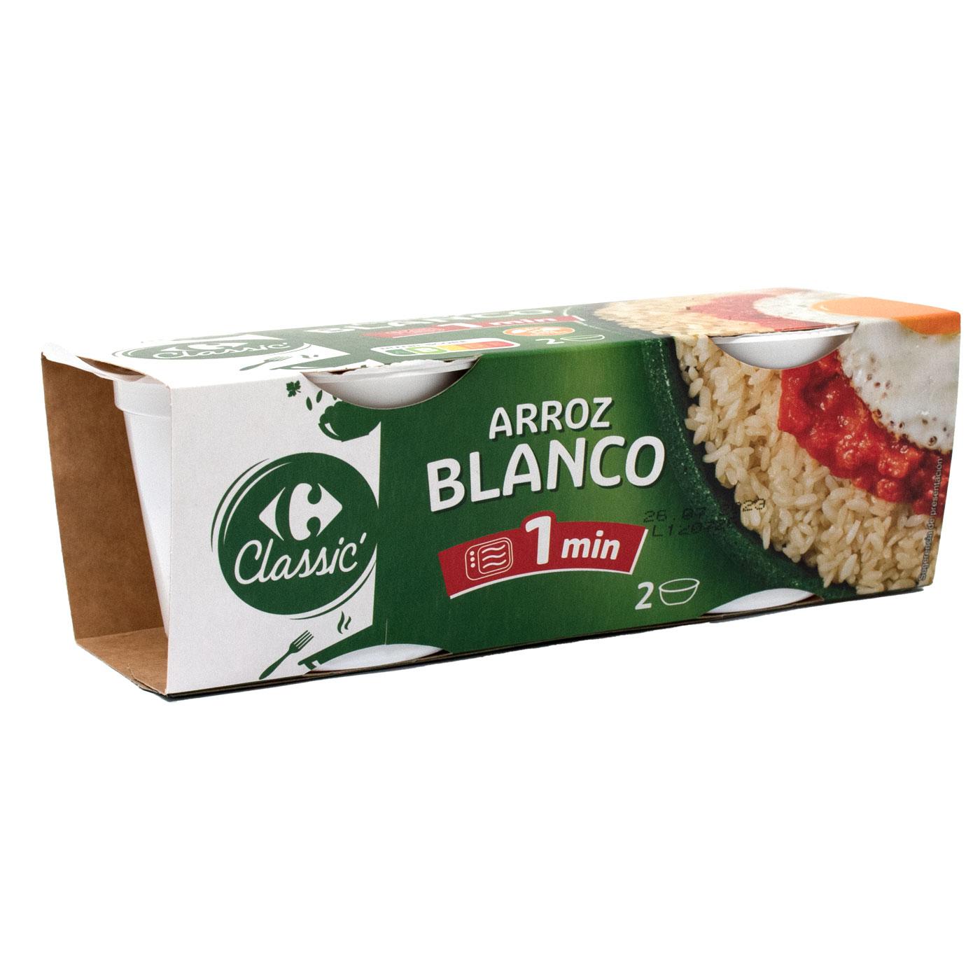 Arroz blanco cocido Classic Carrefour sin gluten pack de 2 unidades de 125 g.