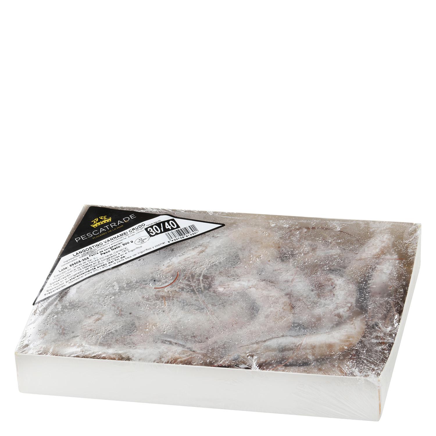 Langostino crudo congelado (30/40 ud) Pescatrade 900 g