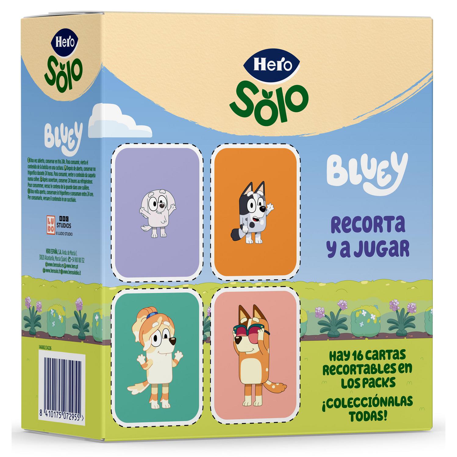 Bolsita de yogur plátano y fresa Hero Solo sin gluten y sin azúcar añadido pack 4 unidades de 100 g.