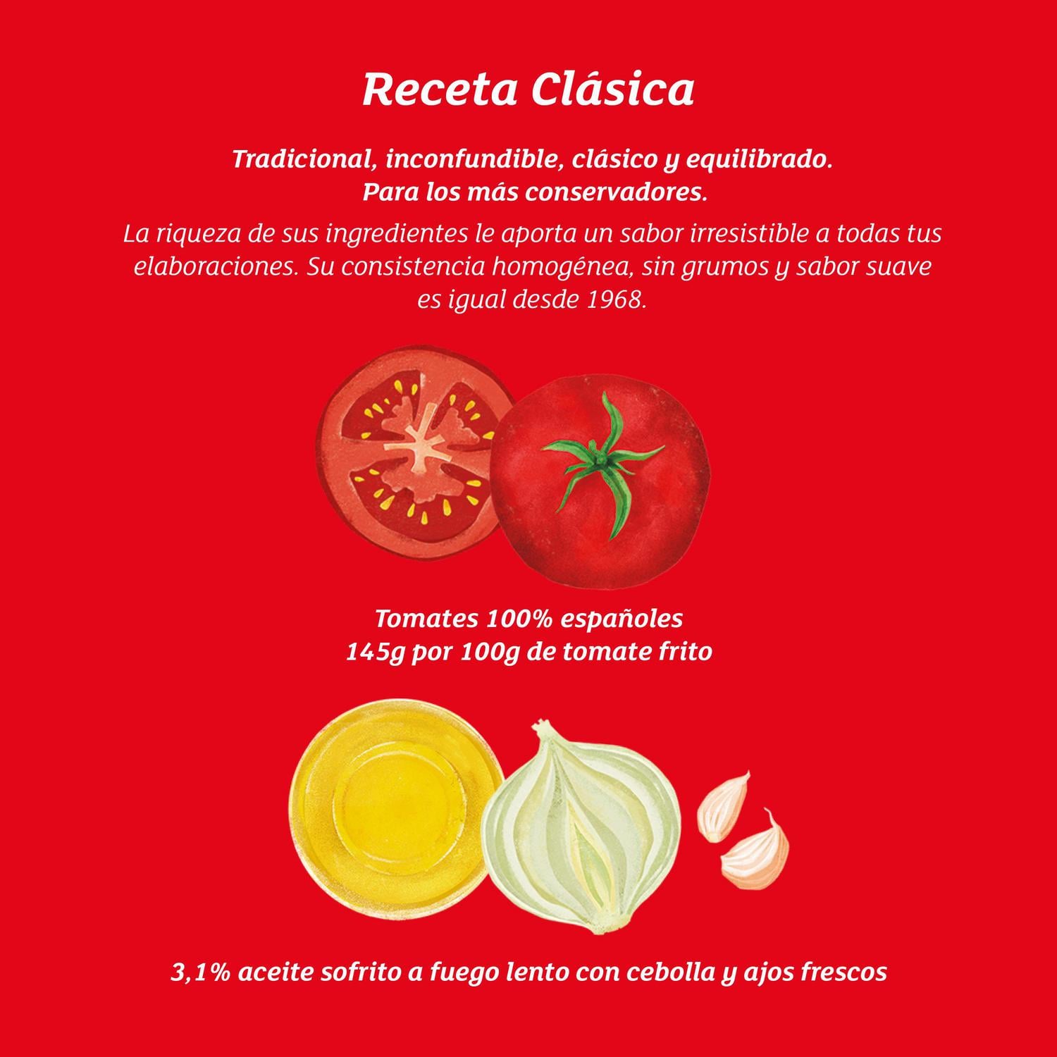 Tomate frito Orlando sin gluten pack de 3 briks de 212 g.