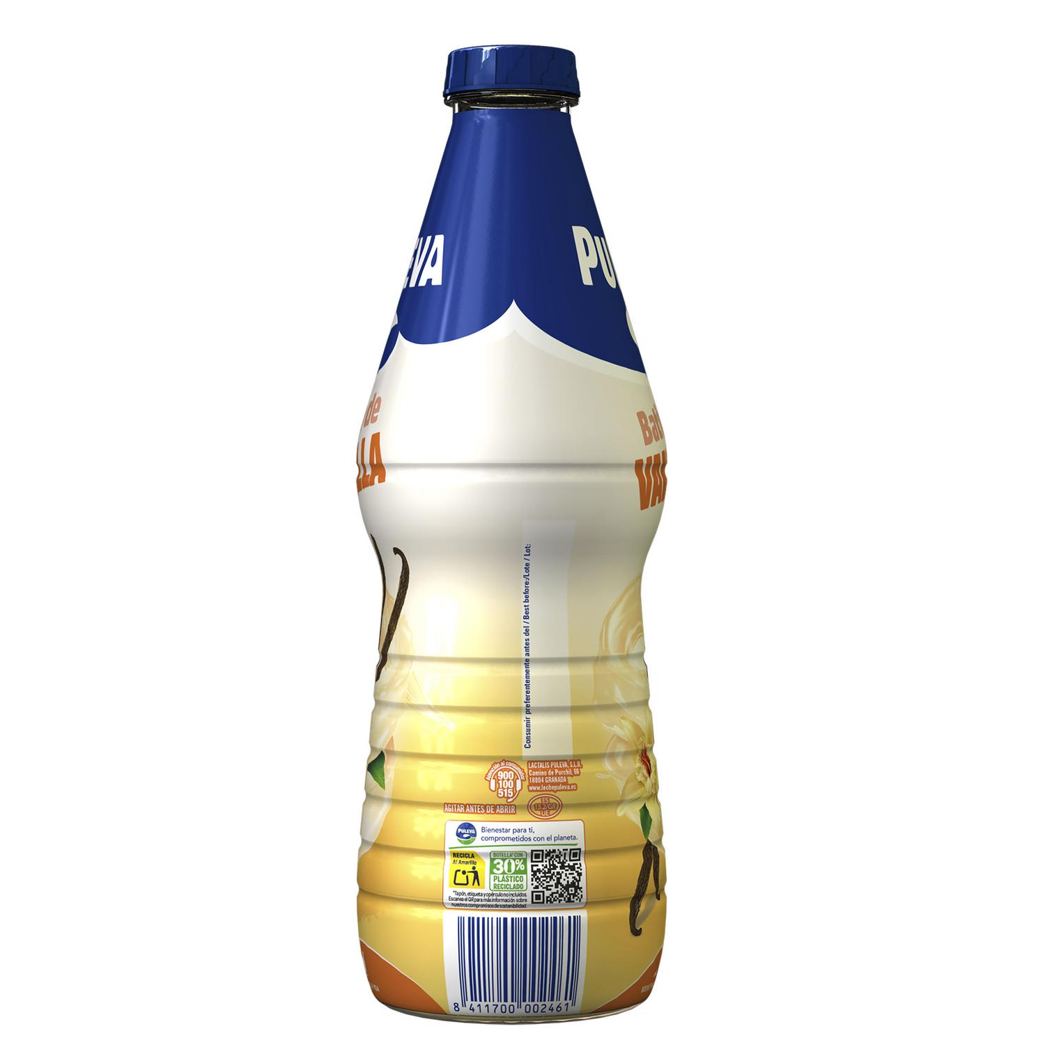 Batido de vainilla 40% menos azúcar Puleva sin gluten botella 1 l.
