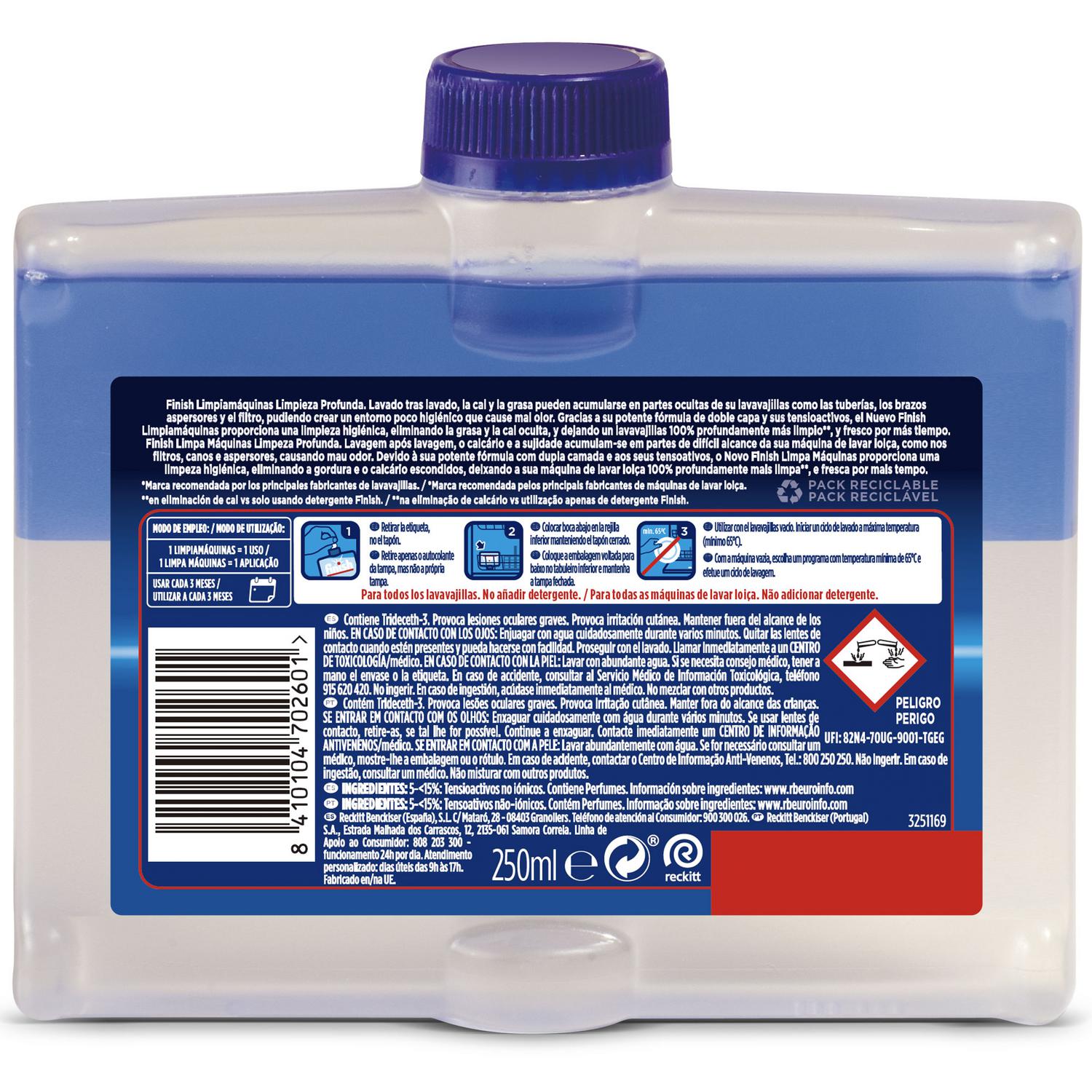 Limpiamáquinas Finish 250 ml.
