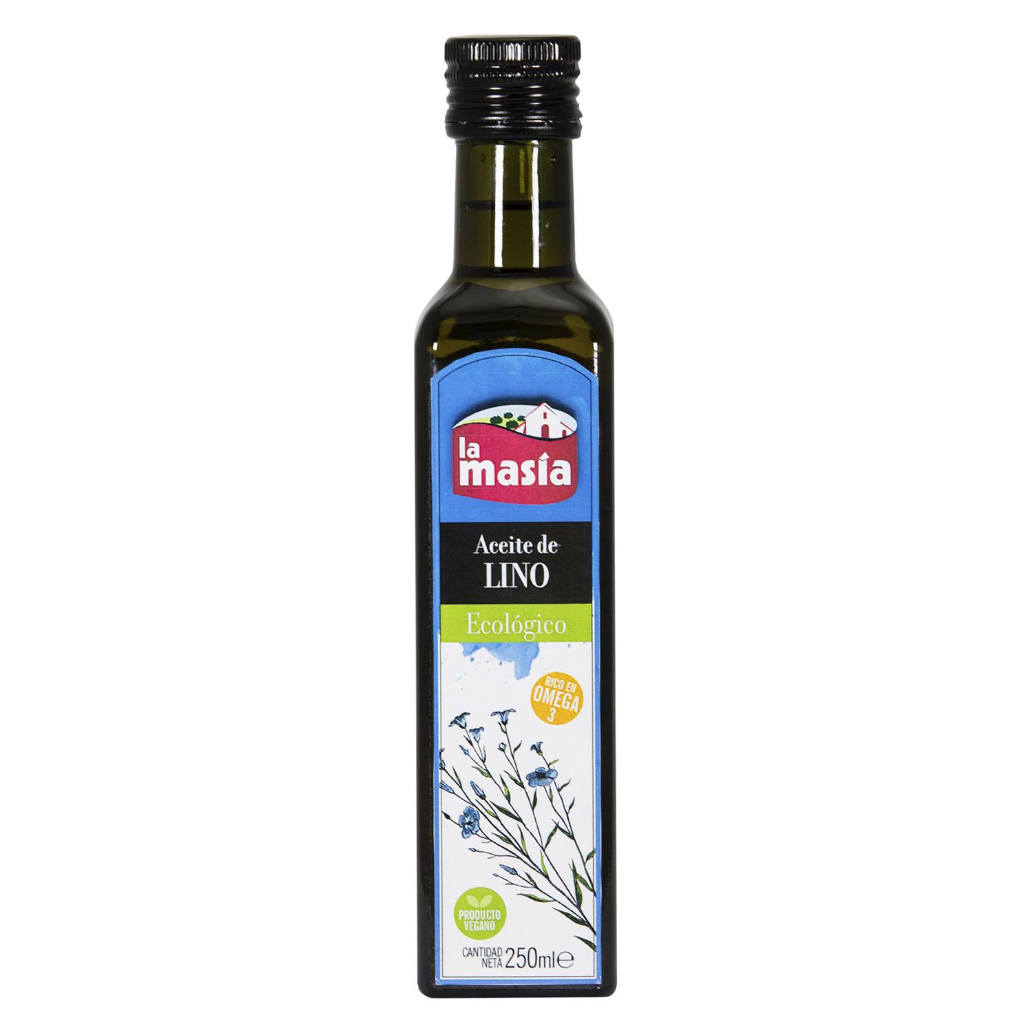 Aceite de lino ecológico La Masía 250 ml.