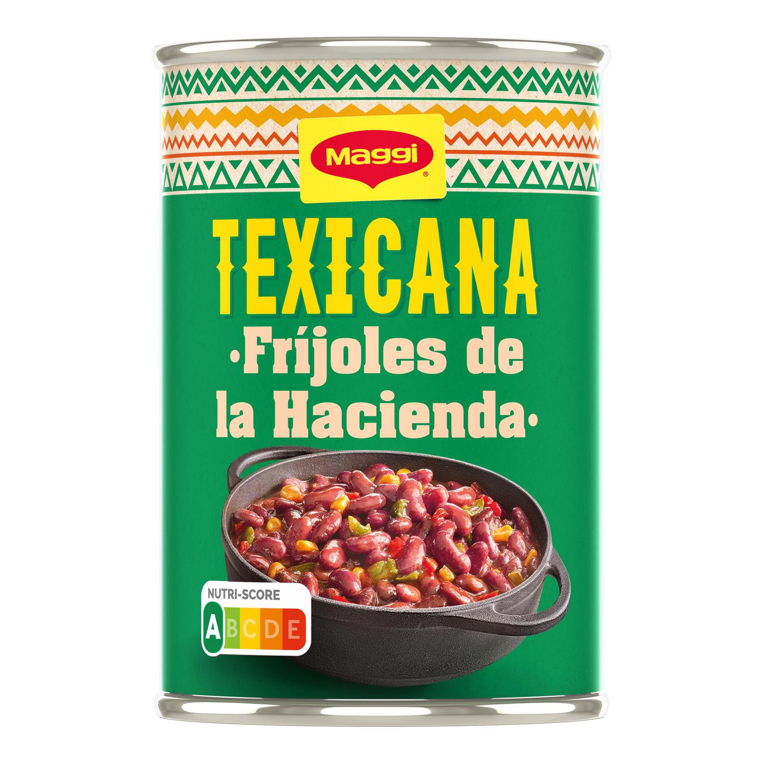 Frijoles de la hacienda Texicana Maggi sin gluten 425 g.