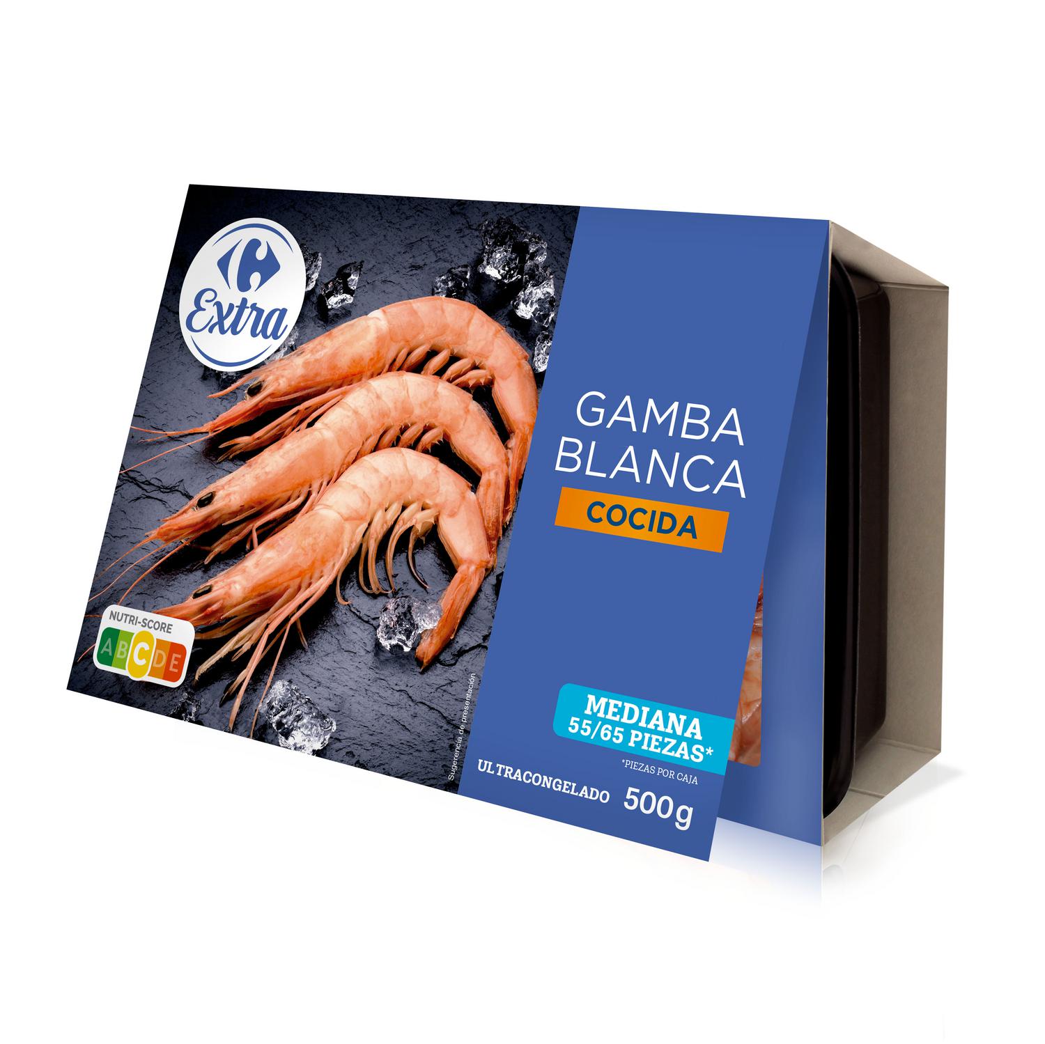 Gamba blanca cocida congelada Carrefour Extra 500 g