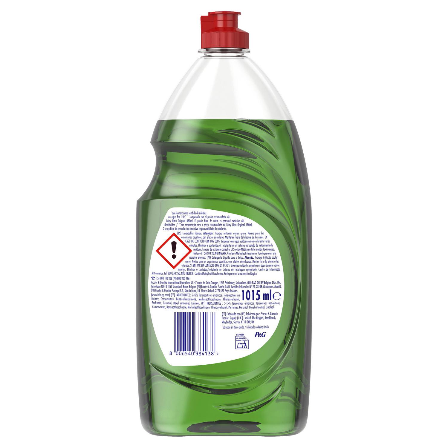 Lavavajillas a mano ultra original Fairy 1015 ml.