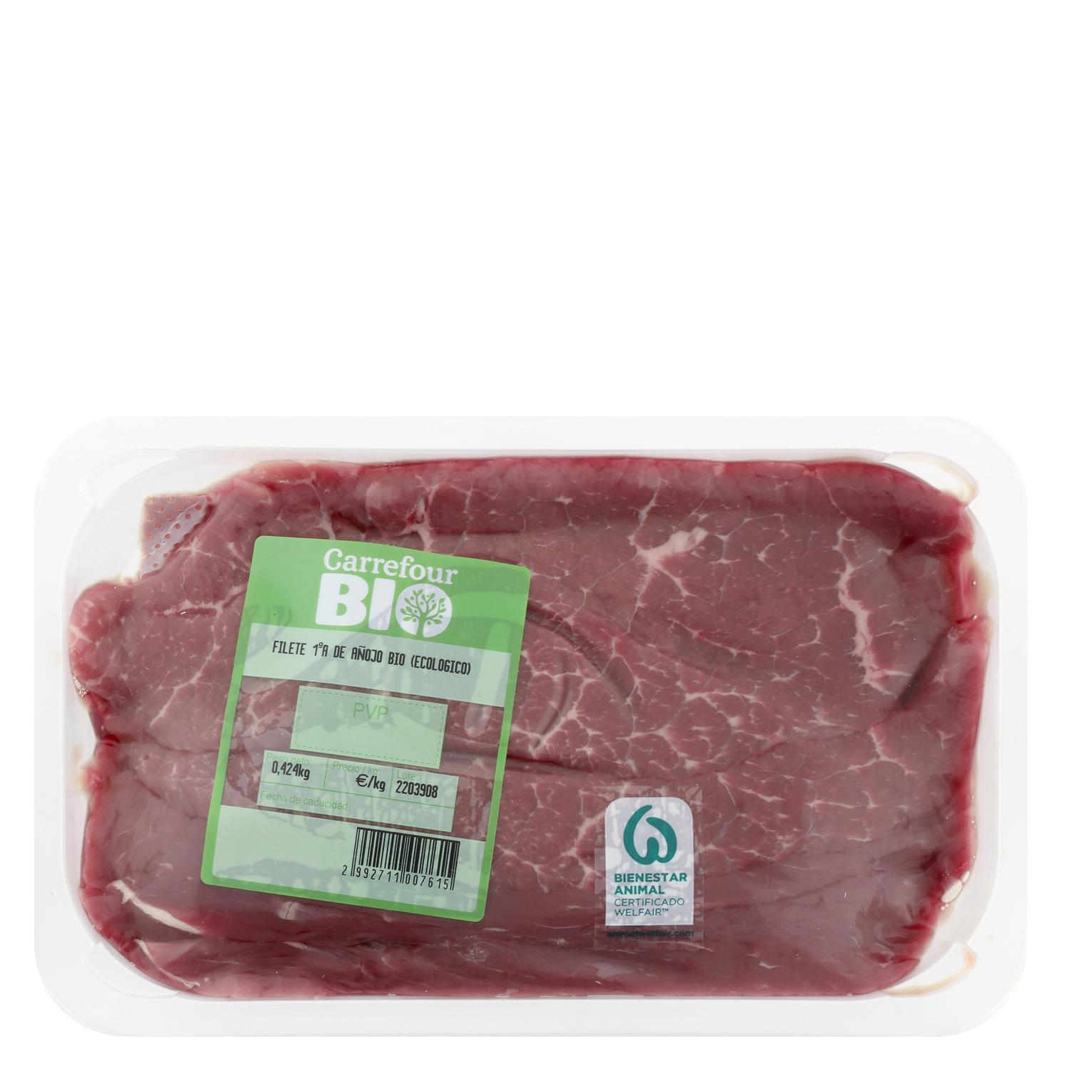 Filete de Vacuno Añojo Ecológico Carrefour Bio 500 g aprox