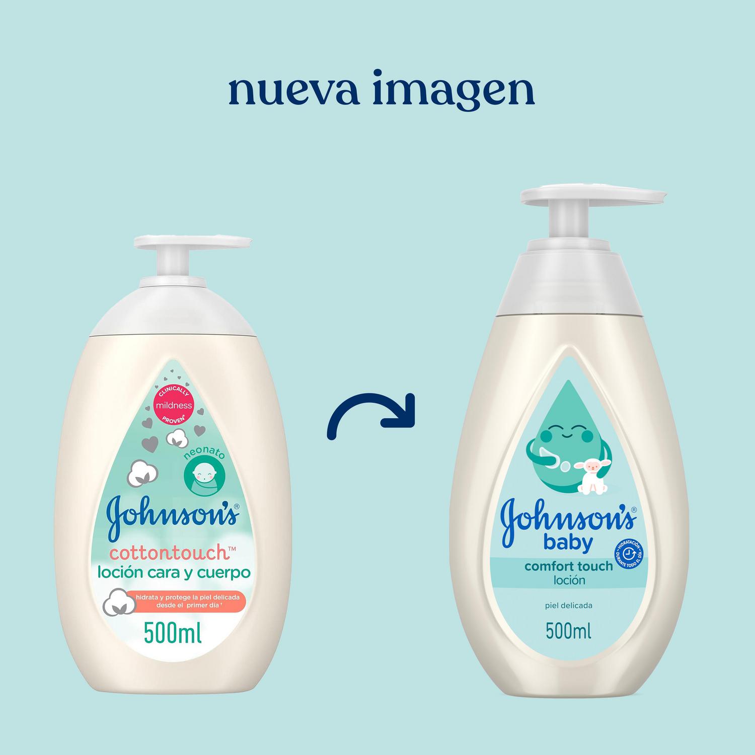 Loción cara y cuerpo 24h de hidratación Cottontouch Johnson's Baby 500 ml.