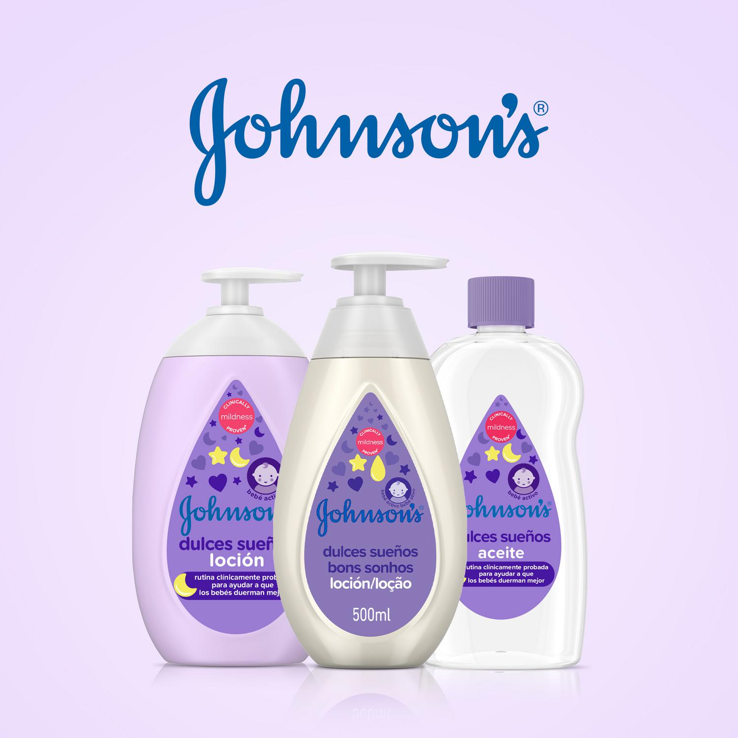 Loción suave para ayudar a que los bebés duerman mejor Dulces Sueños Johnson's Baby 500 ml.