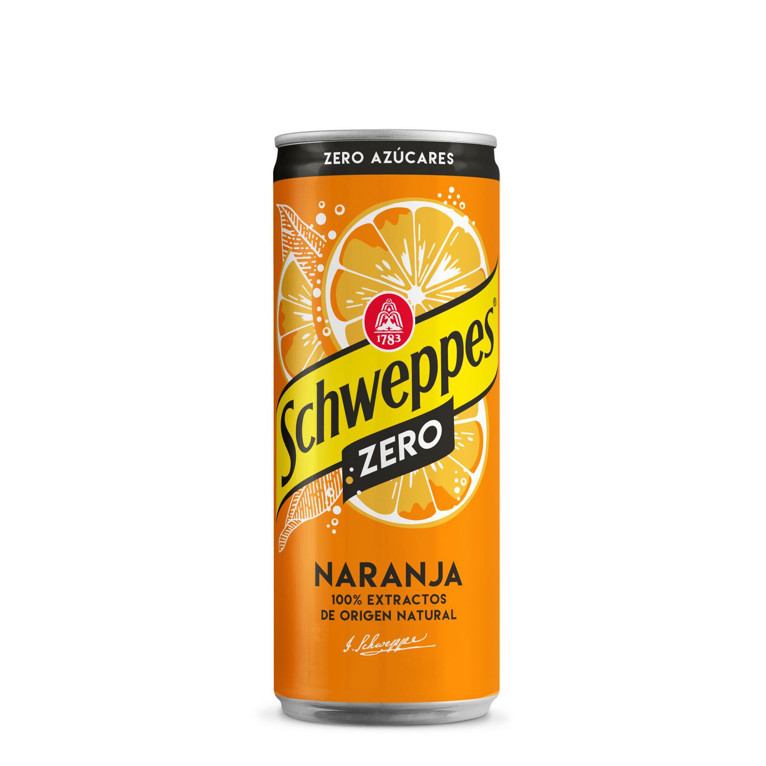 Schweppes naranja zero lata 33 cl.