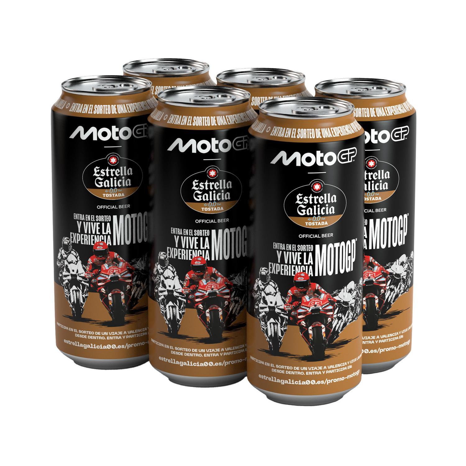 Cerveza tostada Estrella Galicia 0,0 alcohol lata 33 cl.