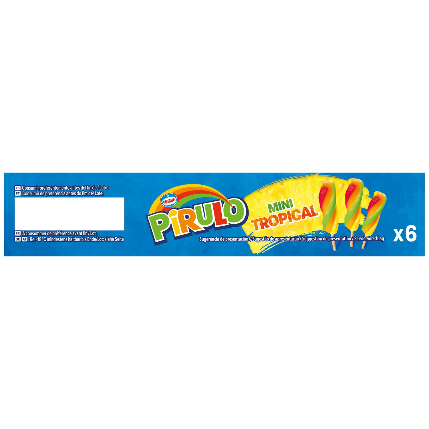 Helado Pirulo mini tropical Nestlé sin gluten 6 ud.