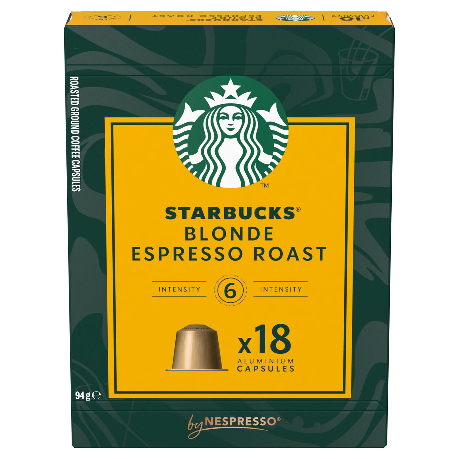 Café cápsulas blonde espresso roast Starbucks compatible con Nespresso 18 ud.