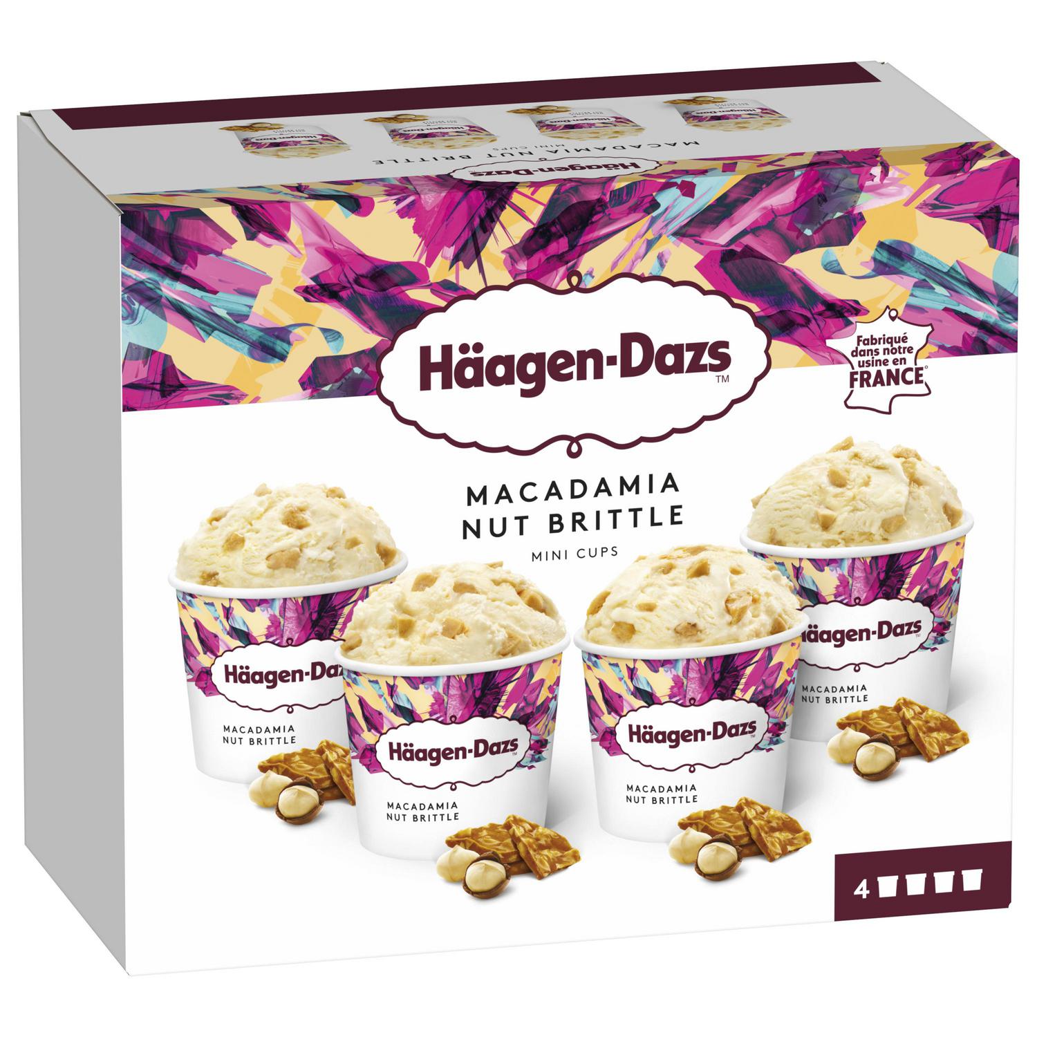 Surtido de helados Macadamia Häagen-Dazs sin gluten 4 ud.