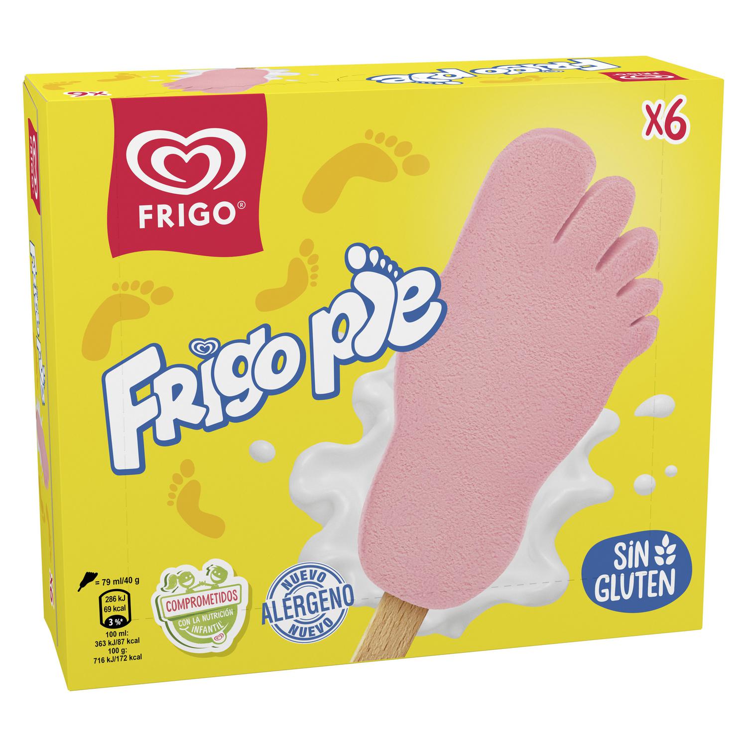 Helado de fresa Frigo Pie Heartbrand sin gluten 6 ud.