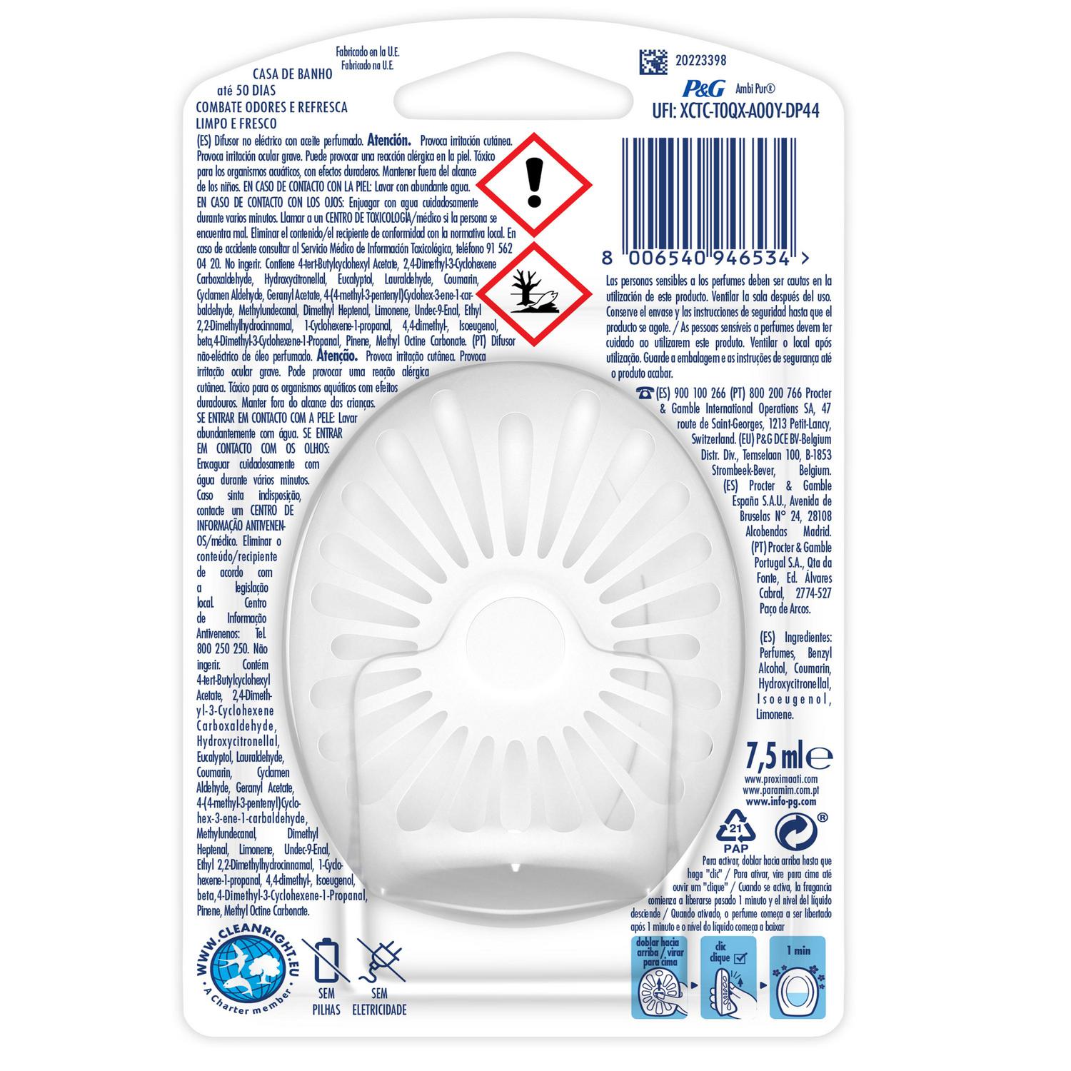Ambientador baño aroma a limpio Ambi Pur 1 ud.