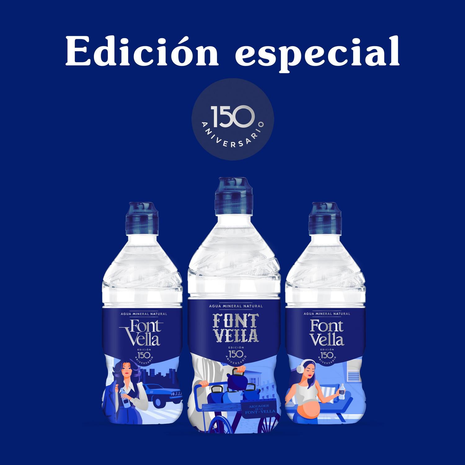 Agua mineral Font Vella tapón deportivo 75 cl.