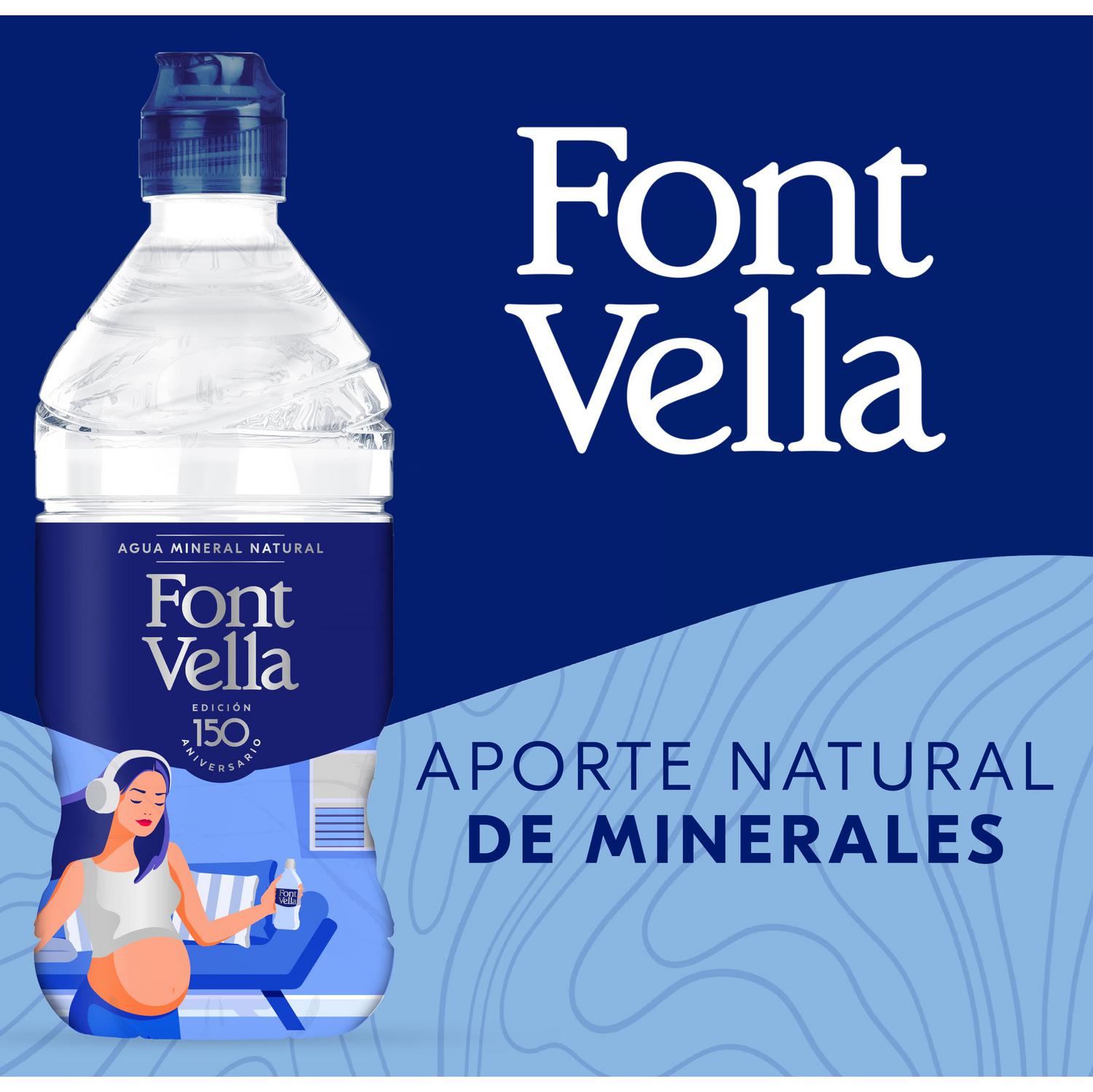 Agua mineral Font Vella tapón deportivo 75 cl.