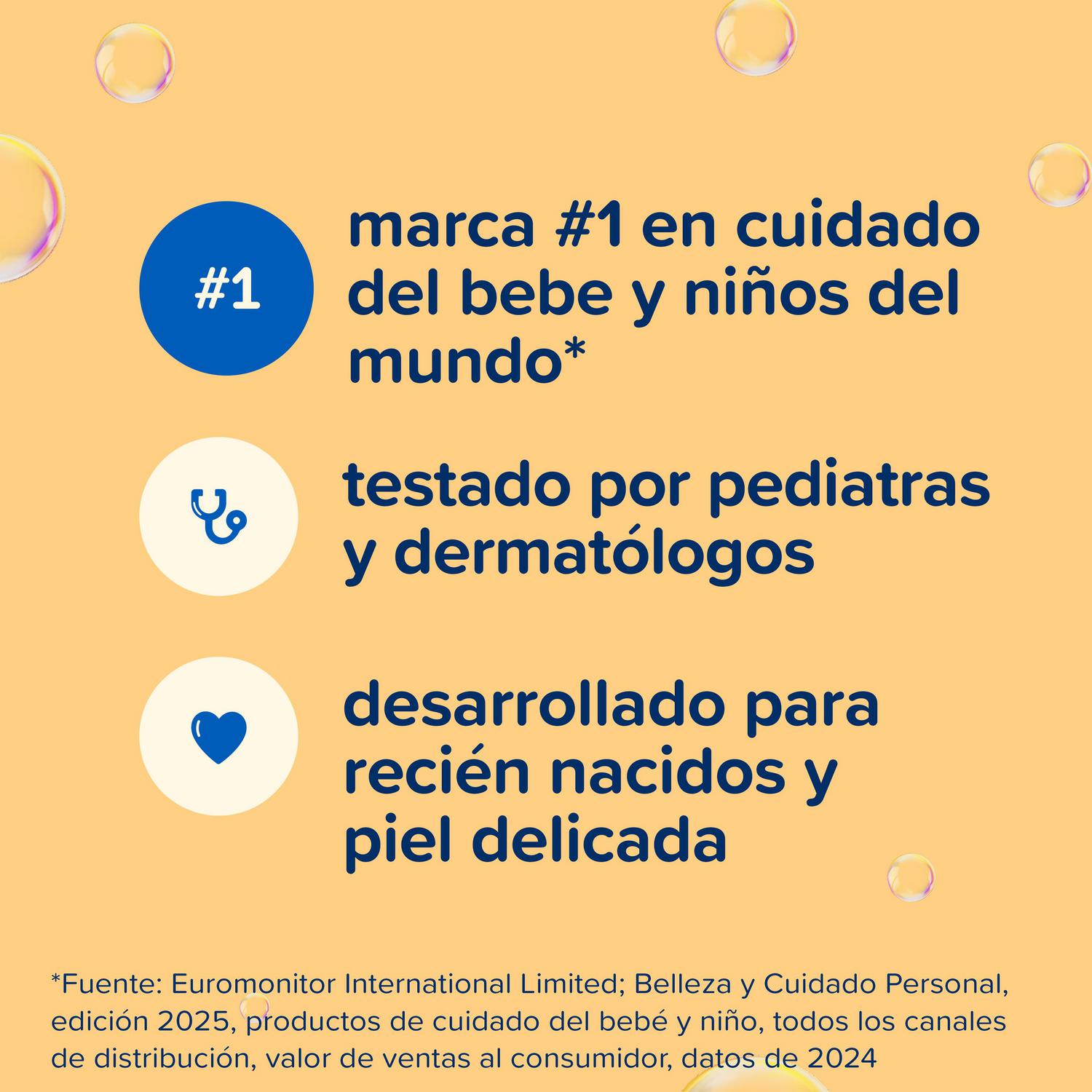 Champú clásico para pelo suave, brillante e hidratado Johnson´s Baby 750 ml.