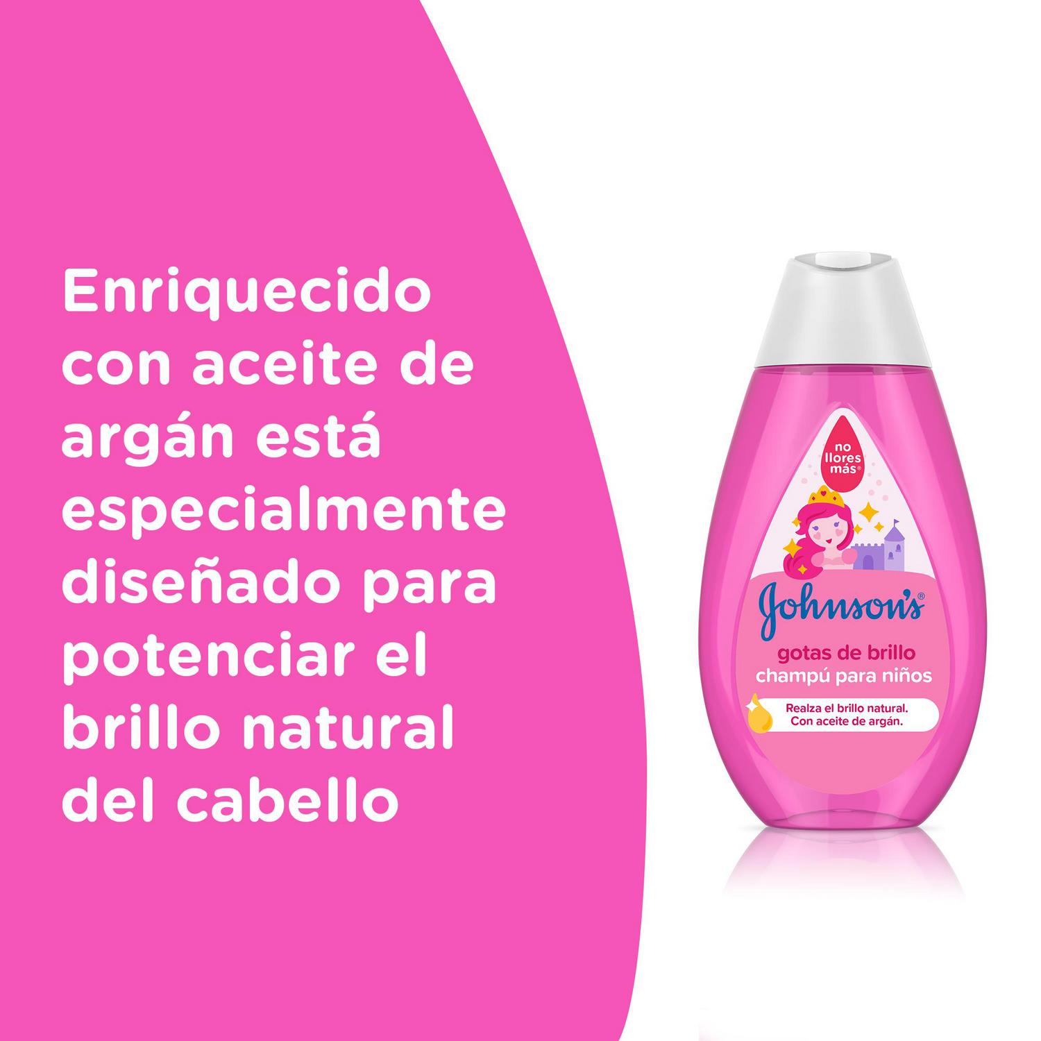 Champú gotas de brillo para cabellos más brillantes, suaves y sedosos Johnson's Baby 500 ml.