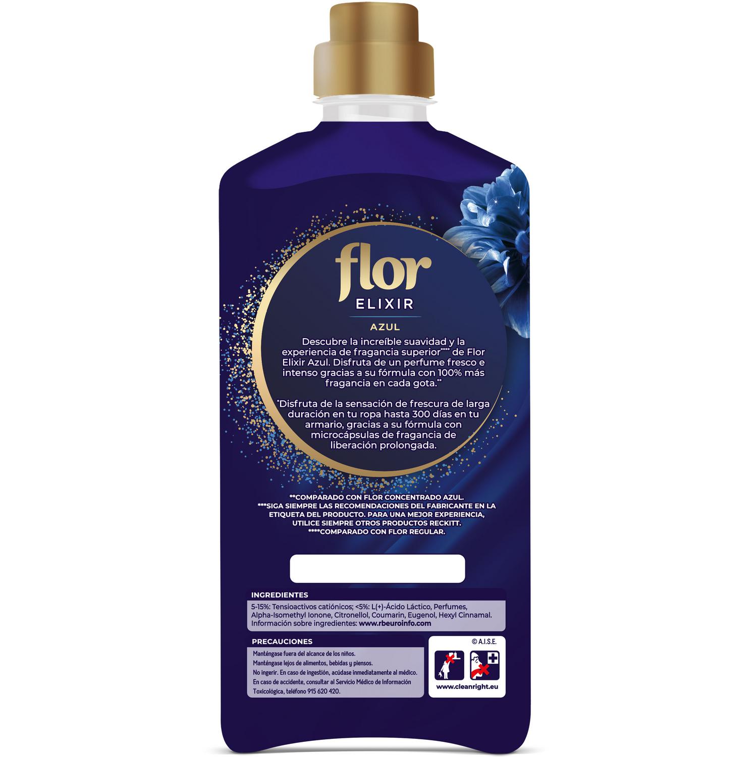 Suavizante concentrado Azul Flor Elixir 63 lavados.