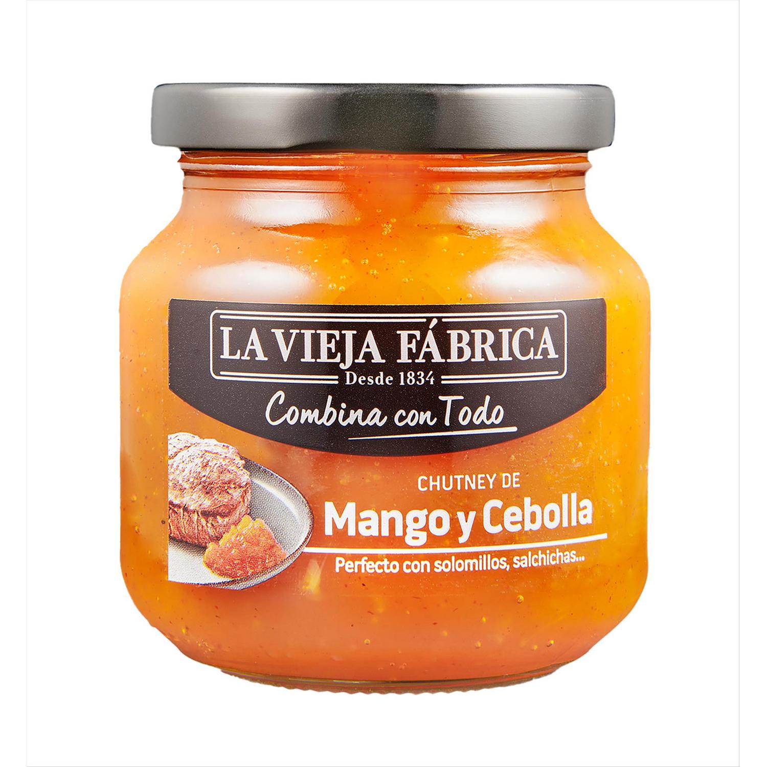 Salsa chutney de mango y cebolla La Vieja Fábrica tarro 280 g.