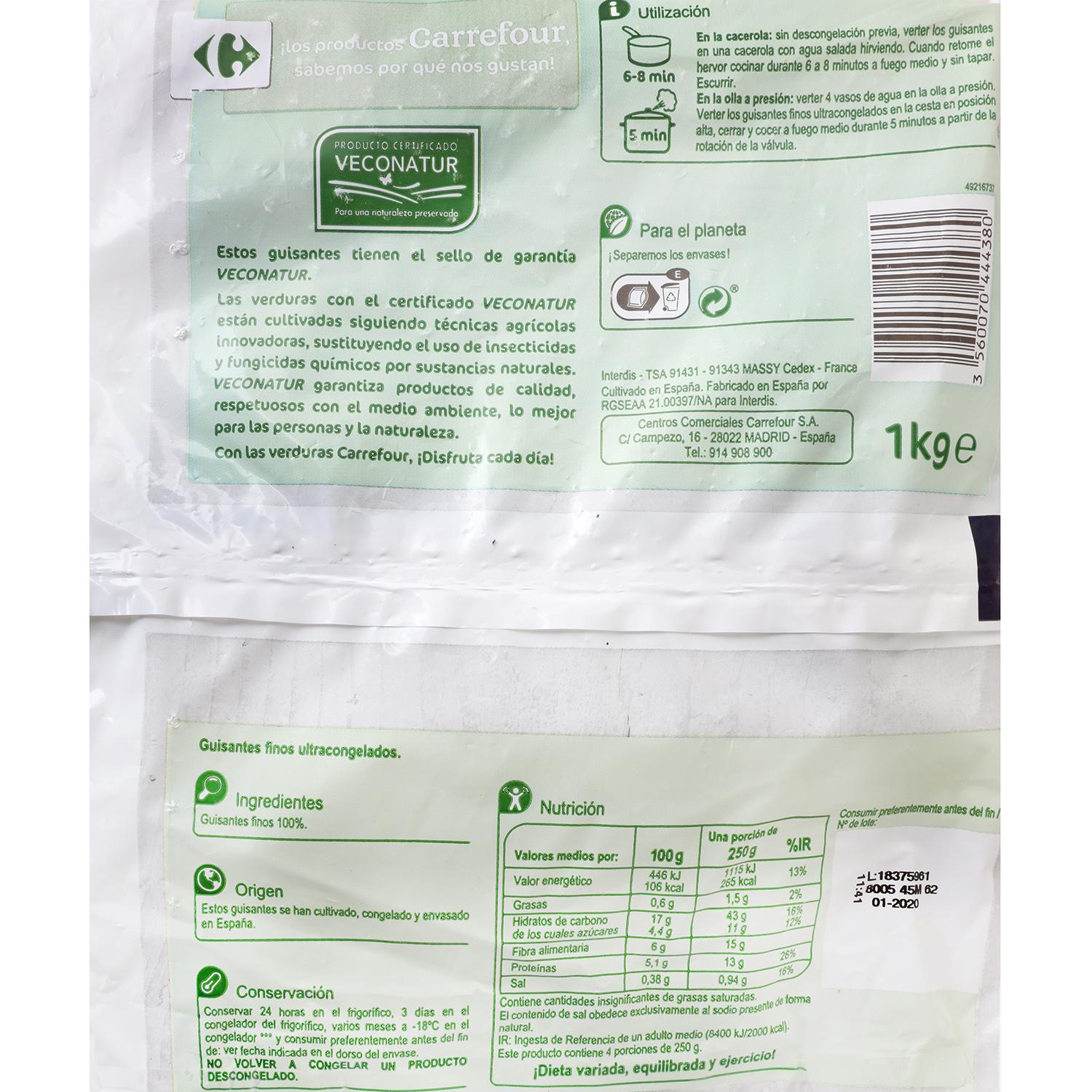 Guisantes Carrefour 1 kg.
