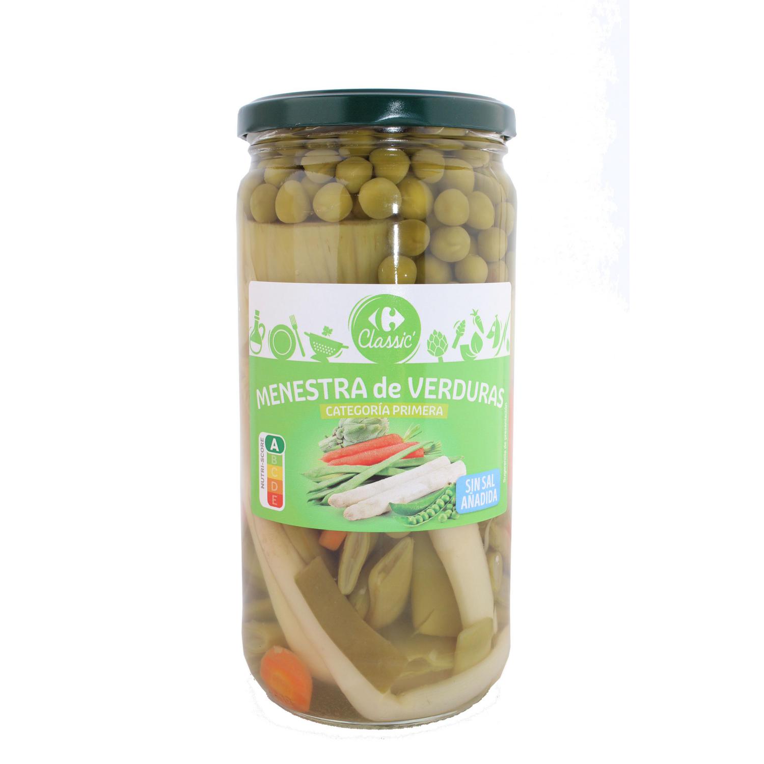 Menestra de verduras Classic Carrefour sin sal añadida 400 g.