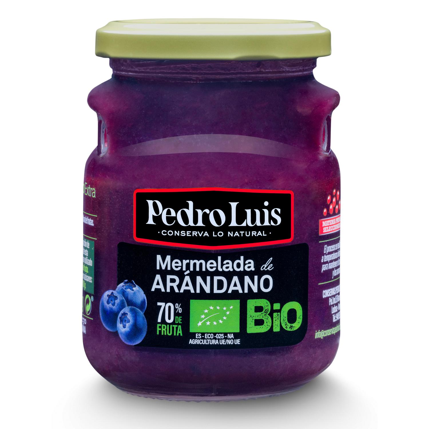 Mermelada de arándano ecológica Pedro Luís 300 g.