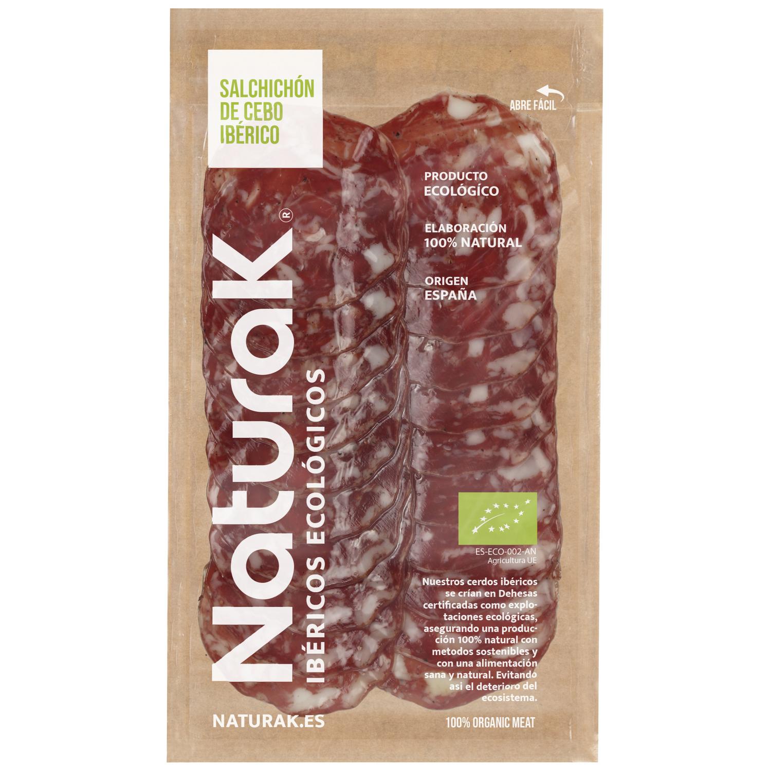 Salchichón de cebo ibérico ecológico Naturak 70 g.