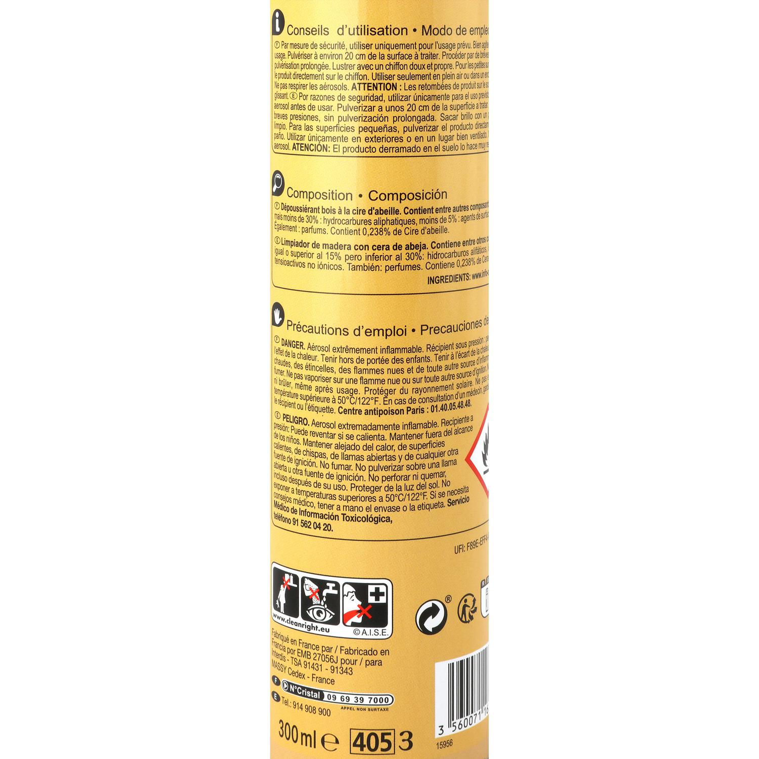 Limpiamuebles con cera natural Carrefour Expert 300 ml.