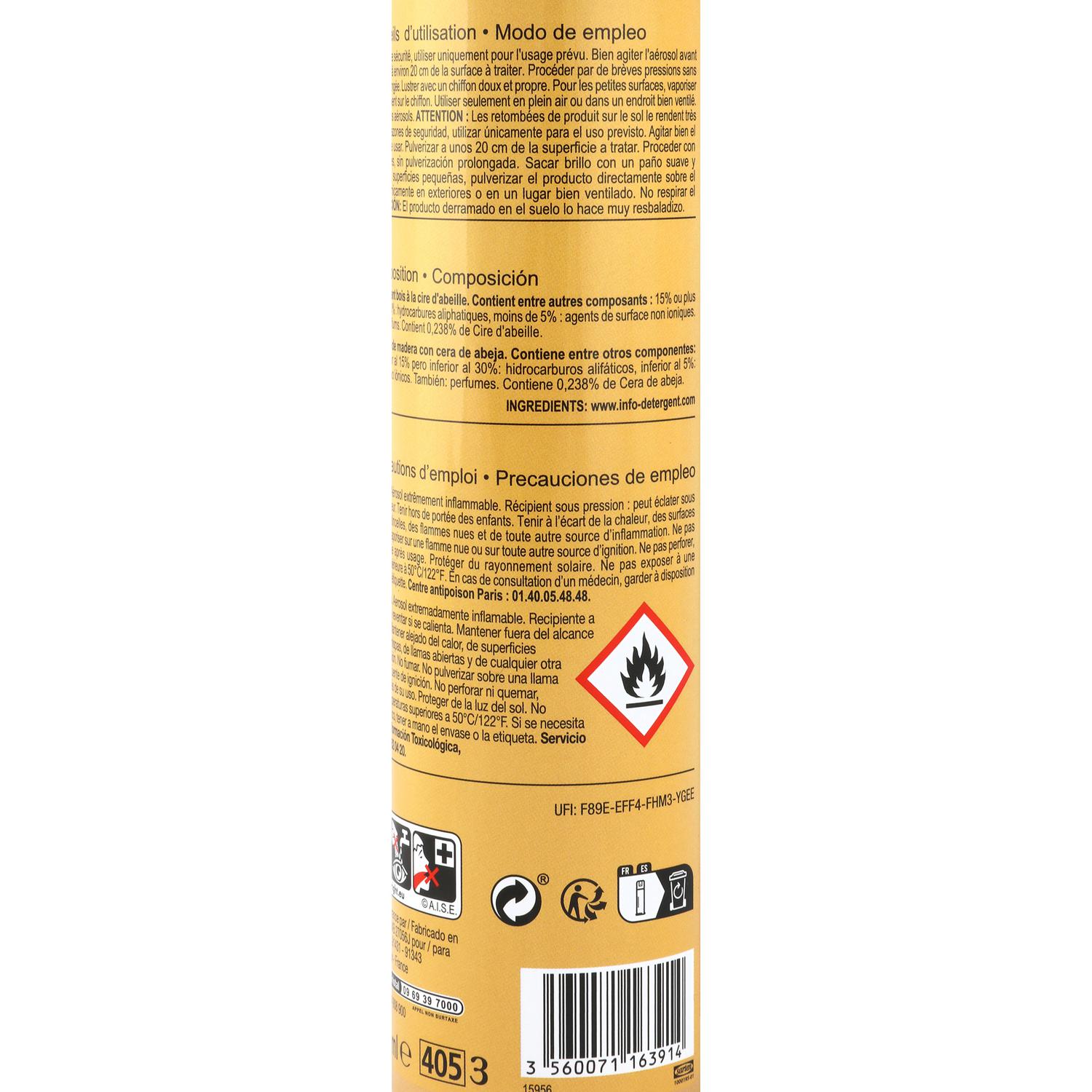Limpiamuebles con cera natural Carrefour Expert 300 ml.
