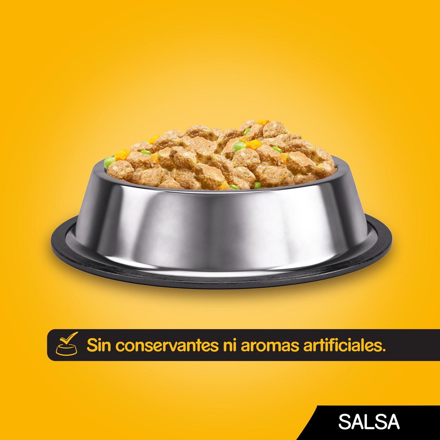 Comida húmeda sabores mixtos en salsa para perro Pedigree pack de 12 unidades de 100 g.