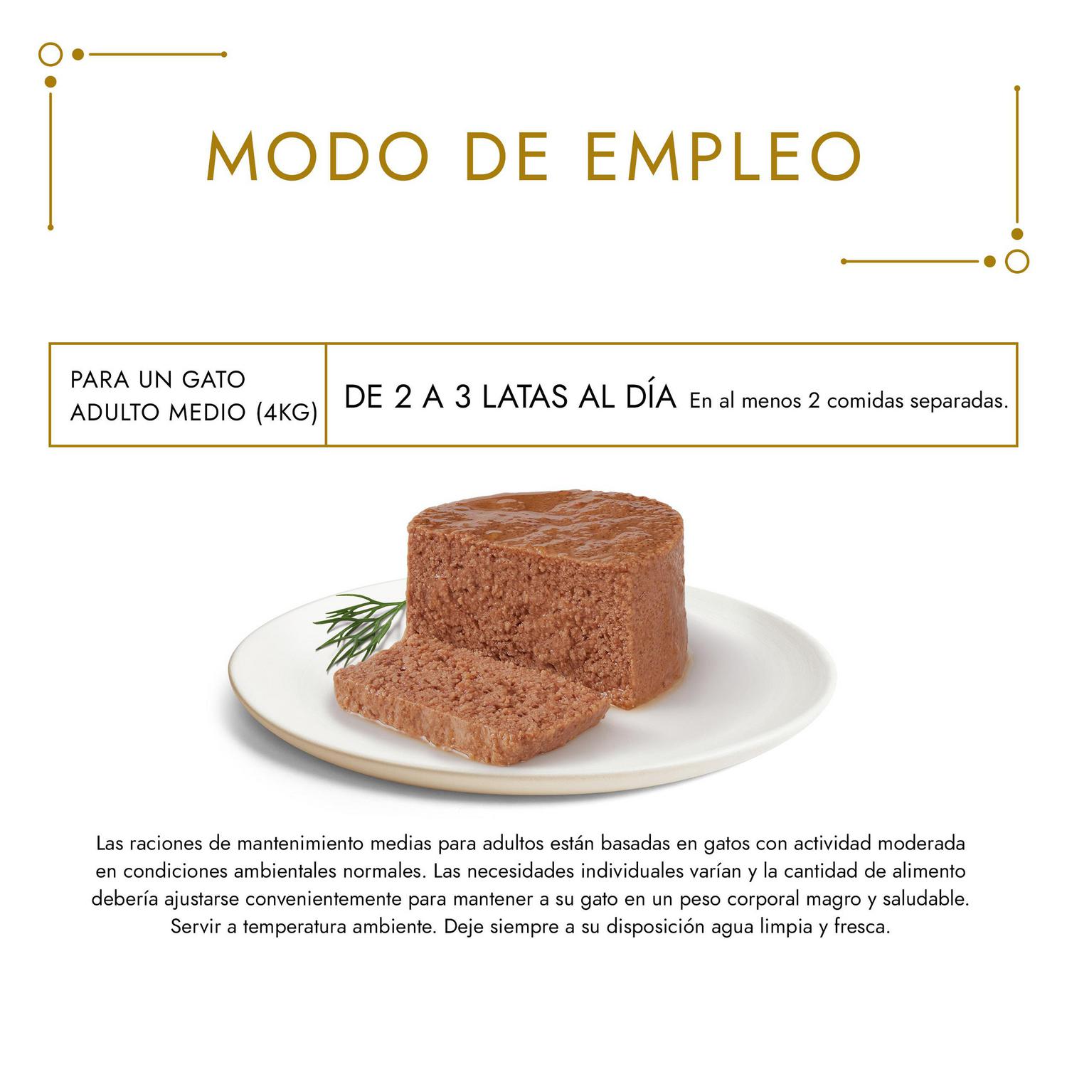 Comida húmeda de mousse buey para gato adulto Purina Gourmet Gold 85 g.