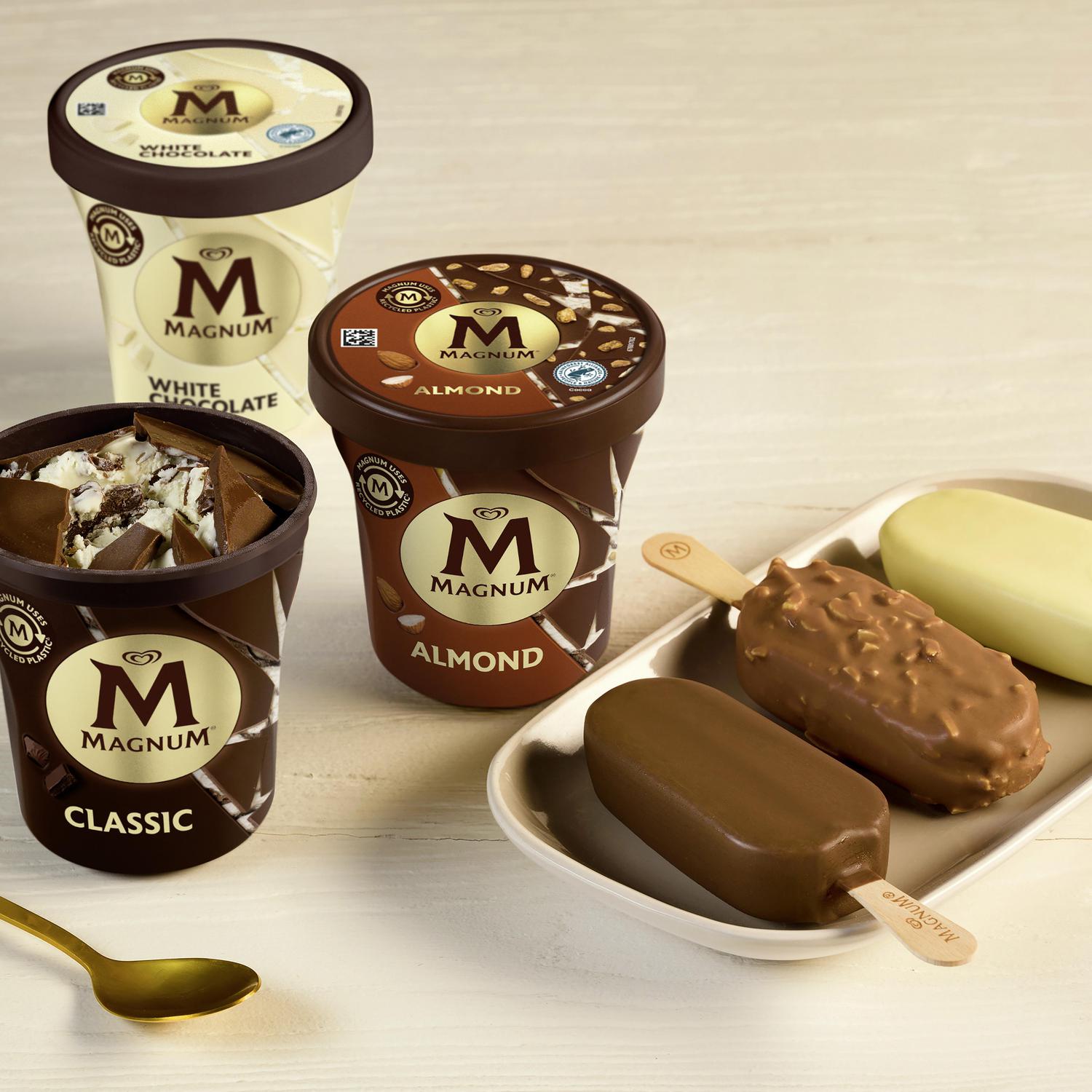 Helado de almendras Magnum sin gluten 440 ml.
