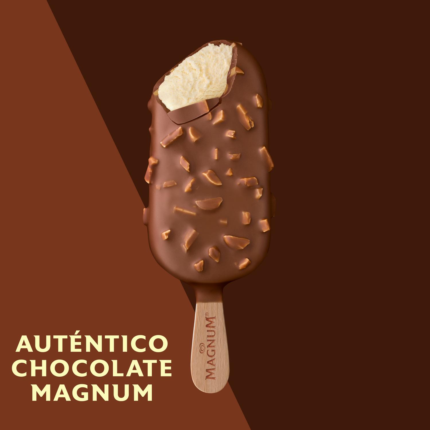 Bombón helado de vainilla con almendras Magnum sin gluten 3 ud.