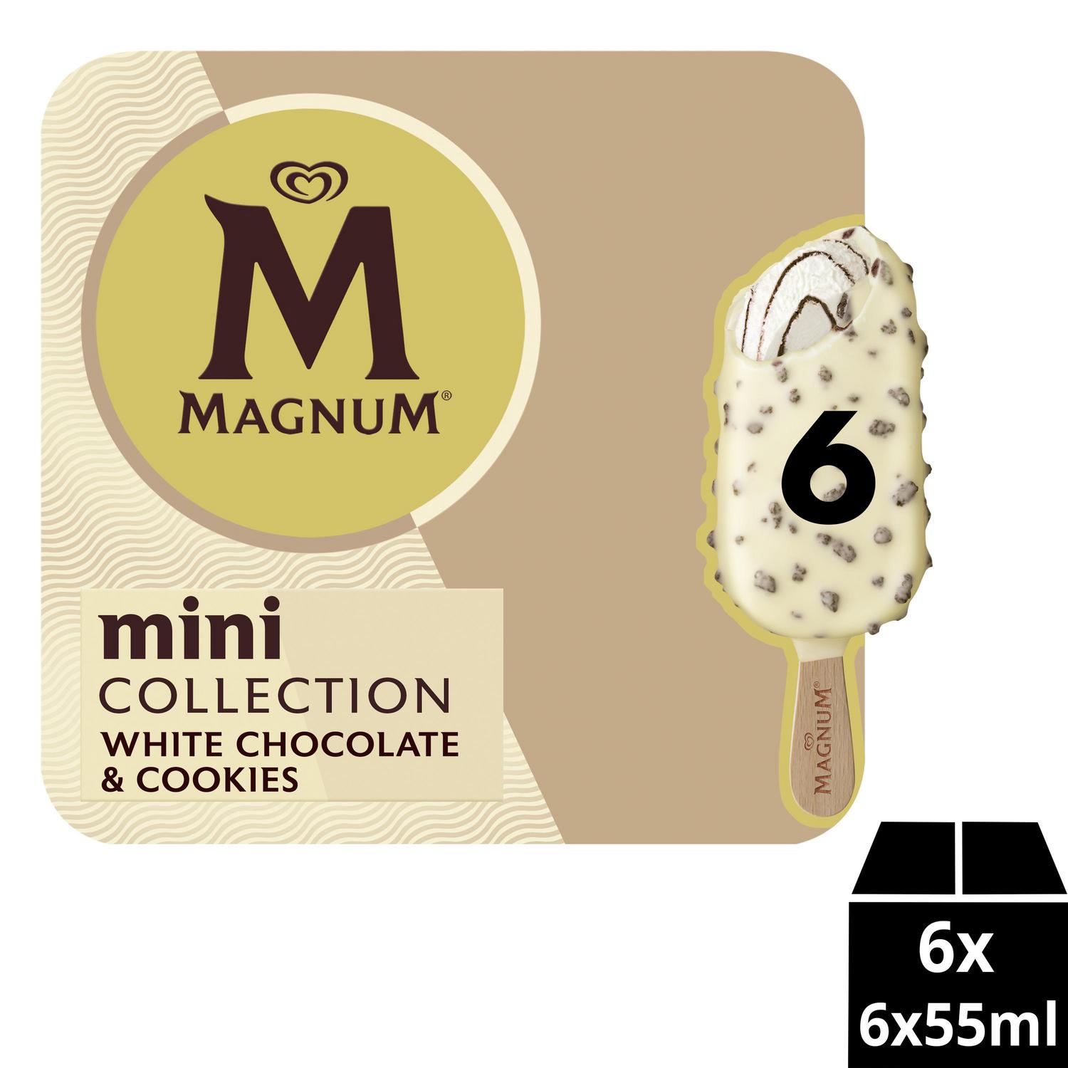 Mini bombón helado con chocolate blanco y galleta Collection Magnum 6 ud.