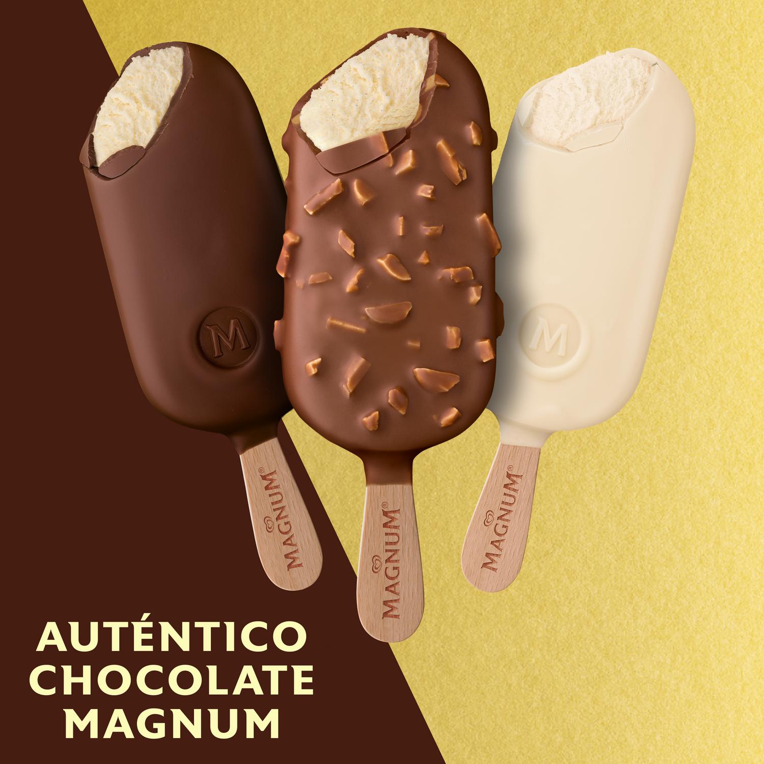 Mini bombón helado clásico, almendras y chocolate blanco Magnum sin gluten 6 ud.