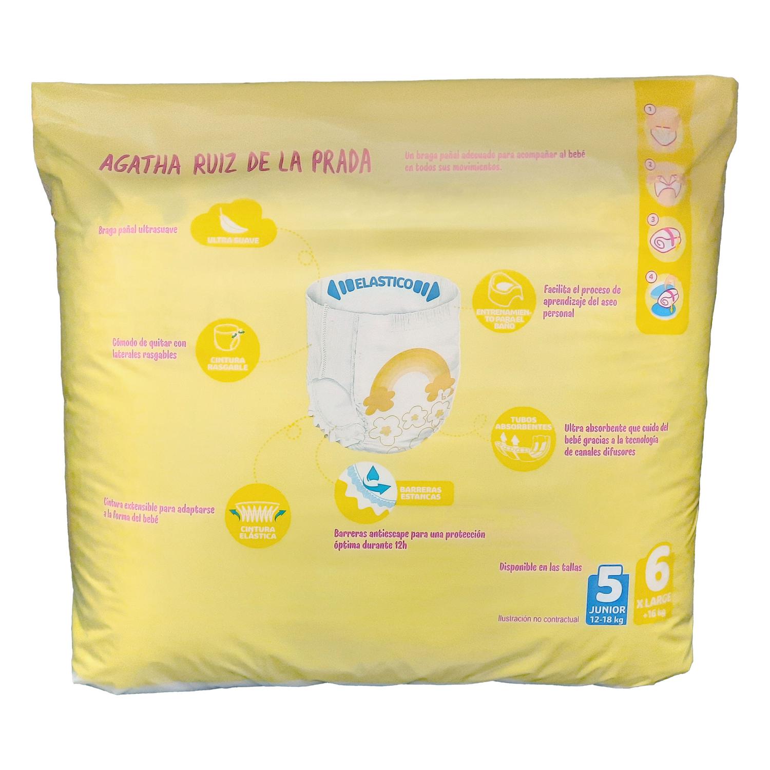Pants Agatha Ruiz de la Prada Talla 6 (+ 16 kg) 36 ud. Exclusivo Carrefour