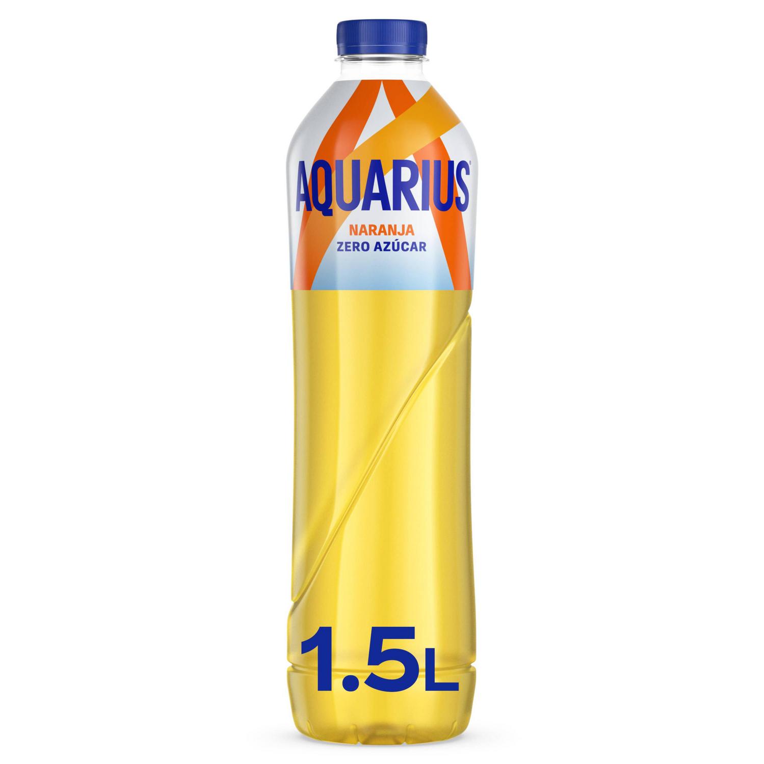Aquarius bebida isotónica sabor naranja zero azúcar botella 1,5 l - Aquarius Zero