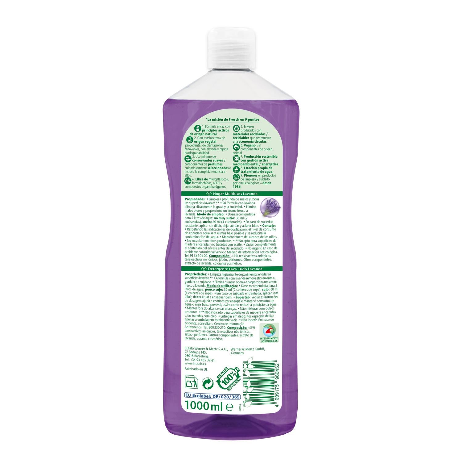 Friegasuelos lavanda ecológico Frosch 1 l.