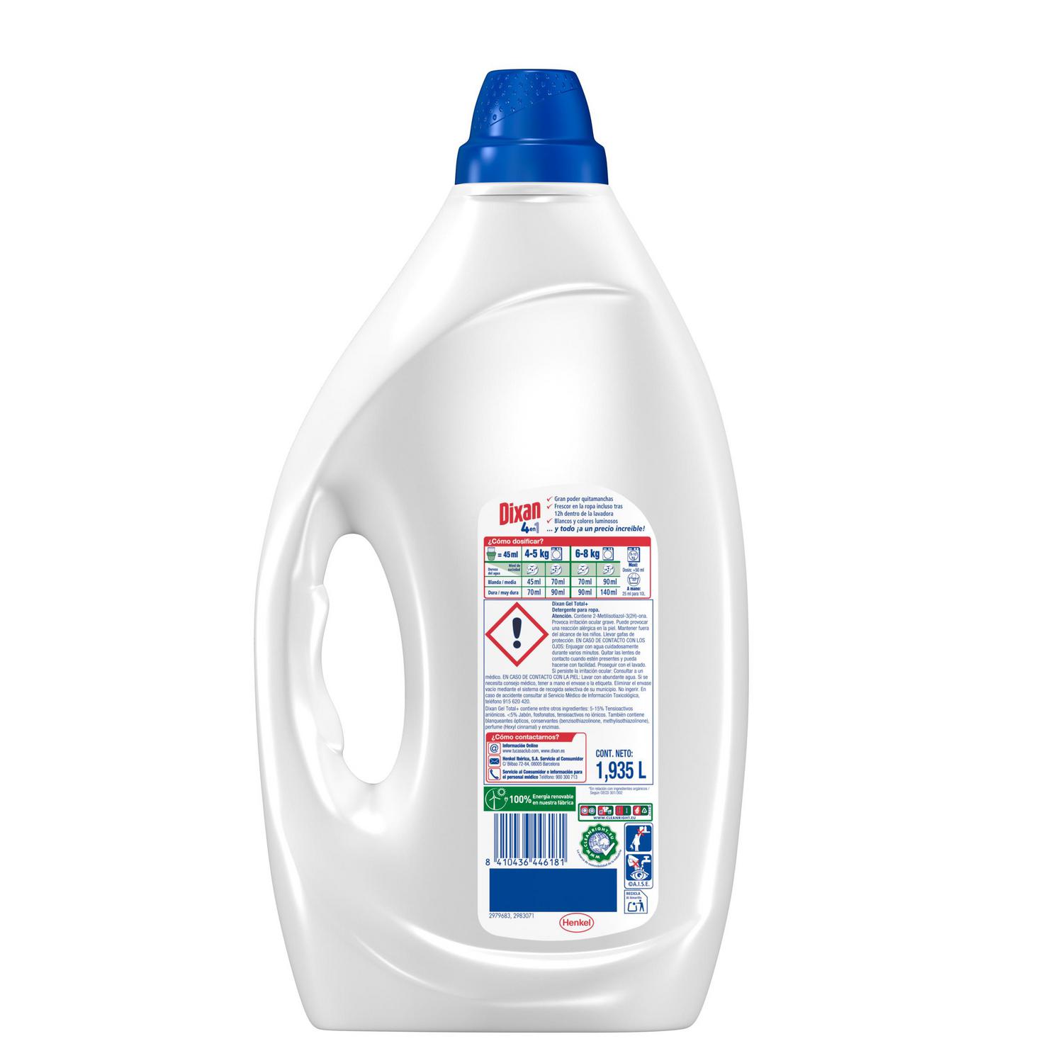 Detergente líquido Dixan 43 lavados.