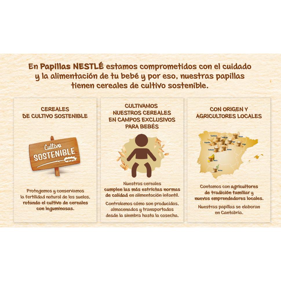 Papilla infantil desde 6 meses 8 cereales con galleta maría Nestlé sin azúcar añadido 950 g.