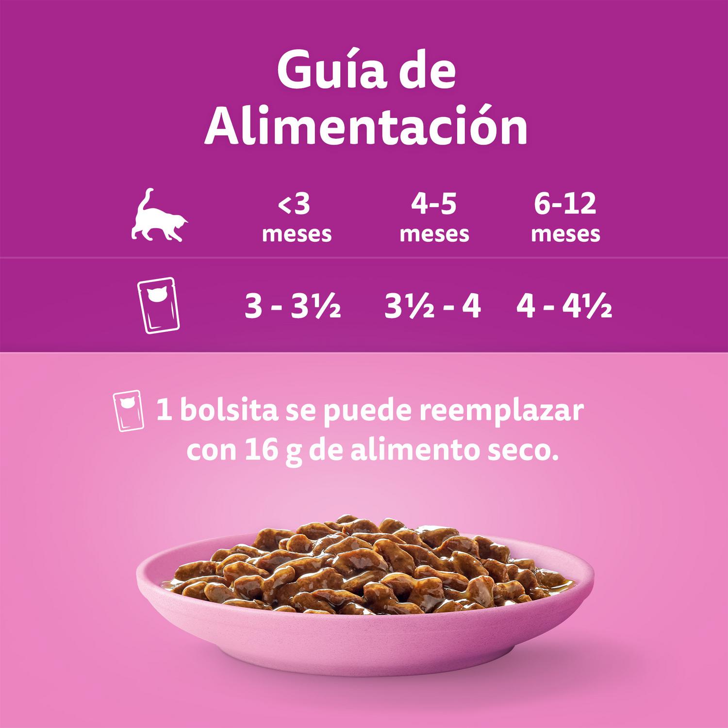 Comida húmeda de carne para gato junior Whiskas 4x85 g