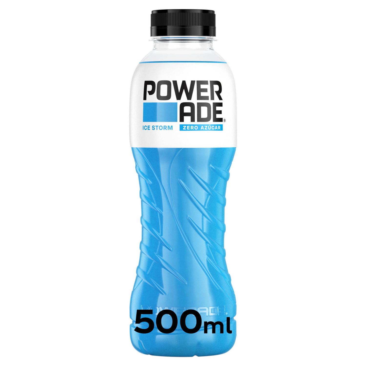 Powerade Ice Storm bebida isotónica zero azúcar botella 50 cl.
