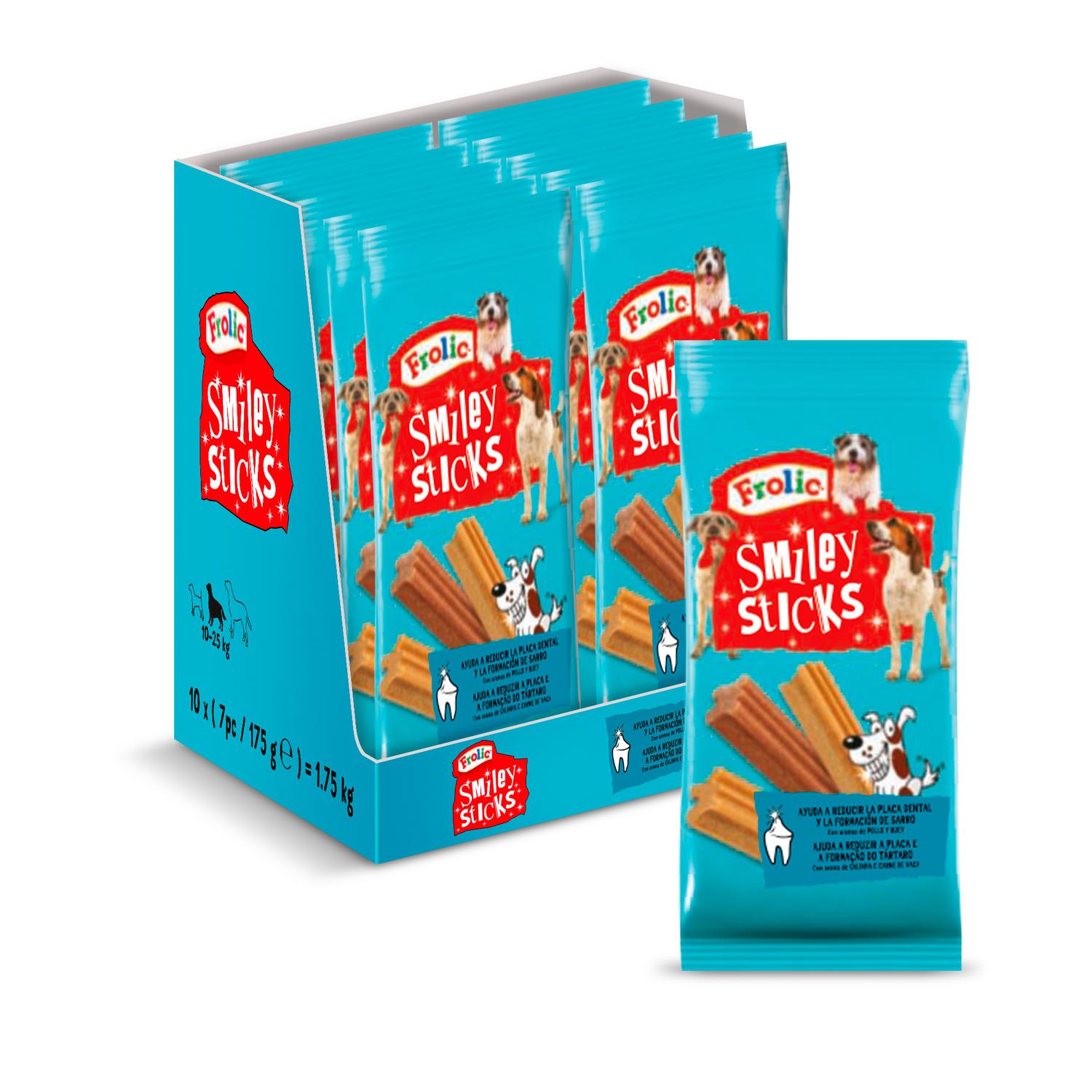 Snack dental para perro Frolic Smiley Sticks 175 g.
