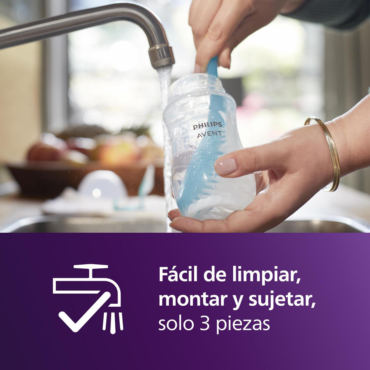 Biberón anticólico tetina de silicona flujo 4  3m+ Natural Response Philips Avent 330 ml.