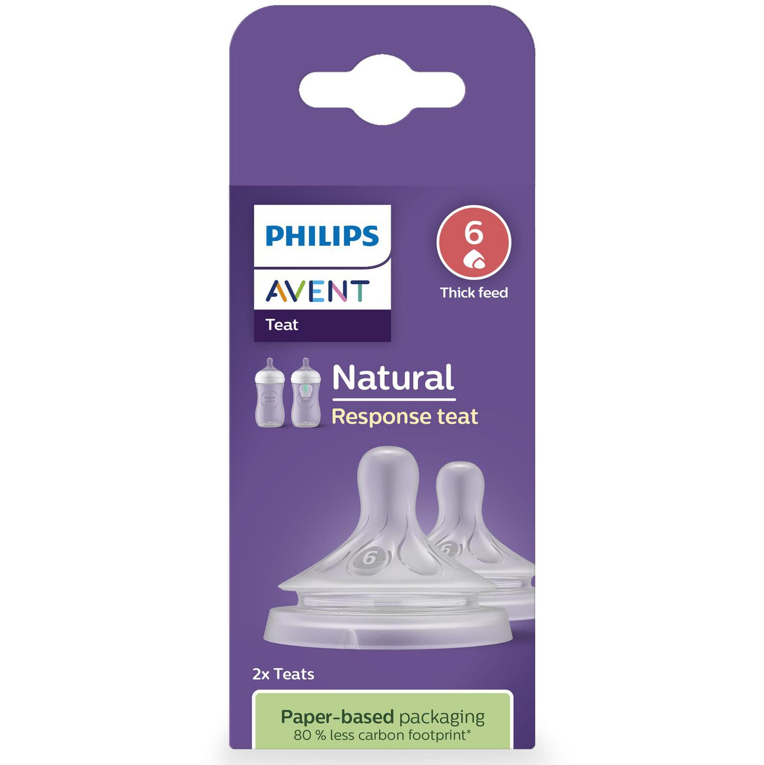 Tetinas líquidos espesos 6m+ flujo 6 Natural Response Philips Avent 2 ud.