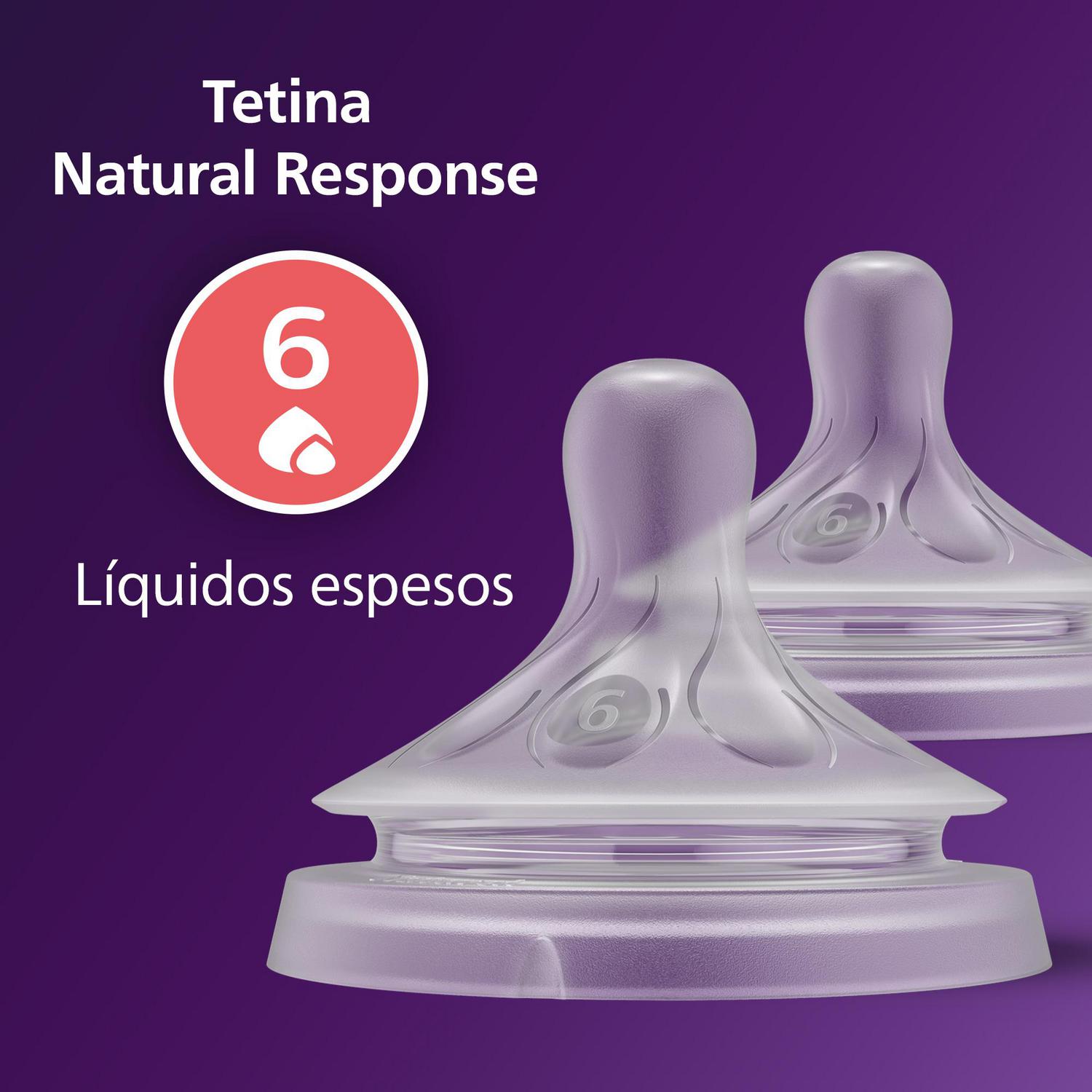 Tetinas líquidos espesos 6m+ flujo 6 Natural Response Philips Avent 2 ud.