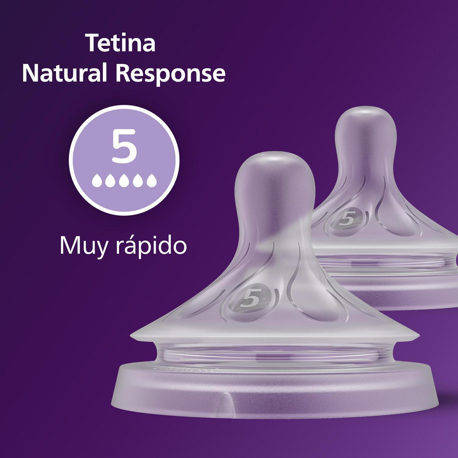 Tetinas flujo ultra rápido 6m+ flujo 5 Natural Response Philips Avent 2 ud.